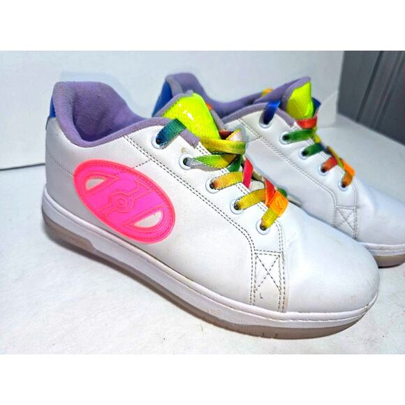 Heelys Glower HE100857 White Womens Size 7 Pink Logo and Rainbow Laces - Picture 5 of 12